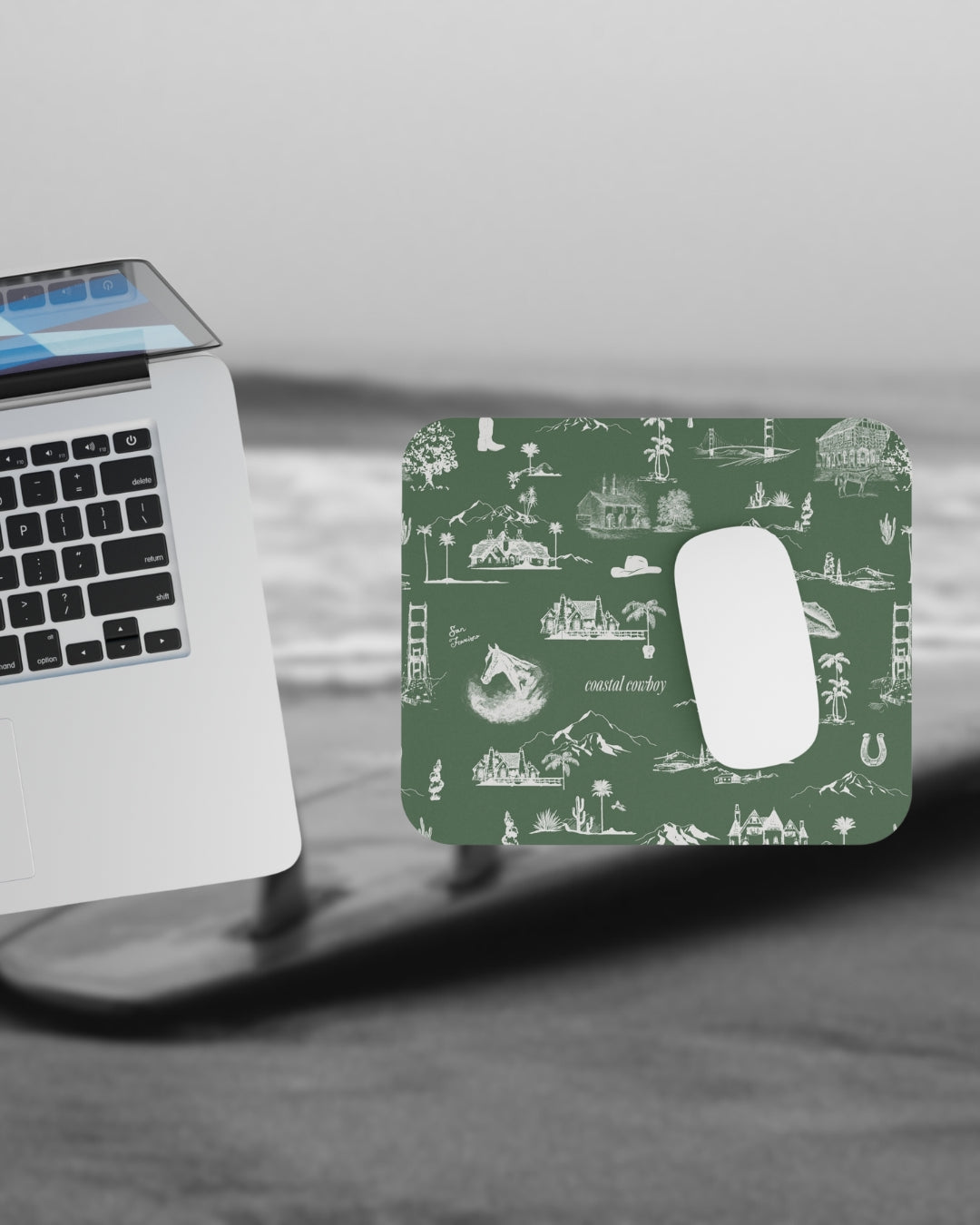 Mouse Pad - Hunter Green Coastal Cowboy® Toile