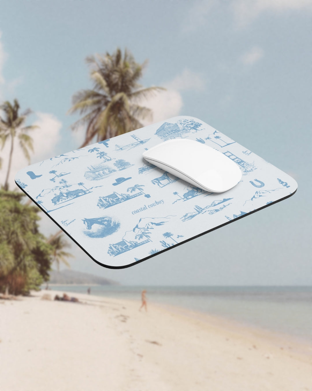 Mouse Pad - Light Blue Coastal Cowboy® Toile