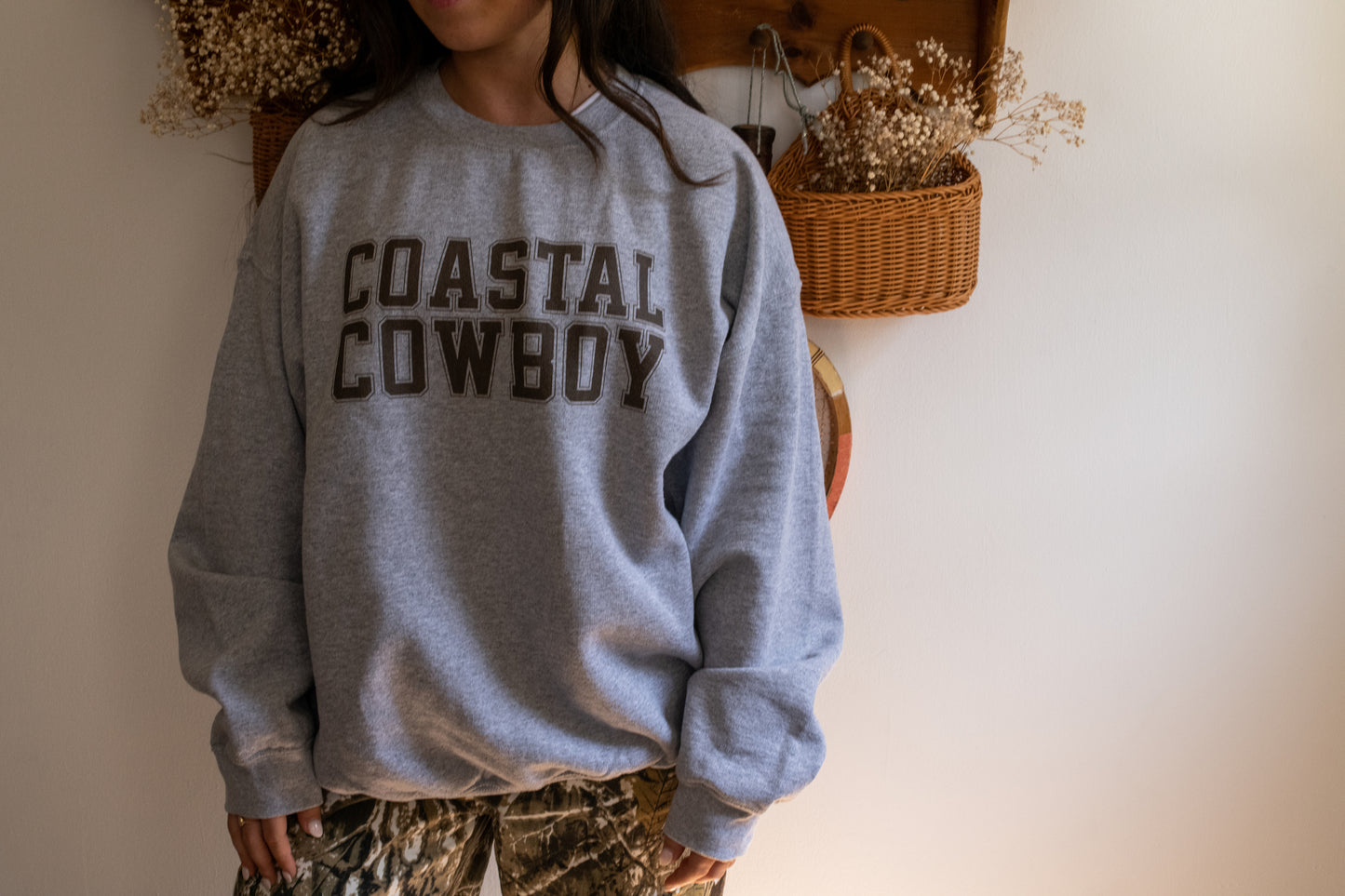 Barn Gray / Brown Varsity Crewneck