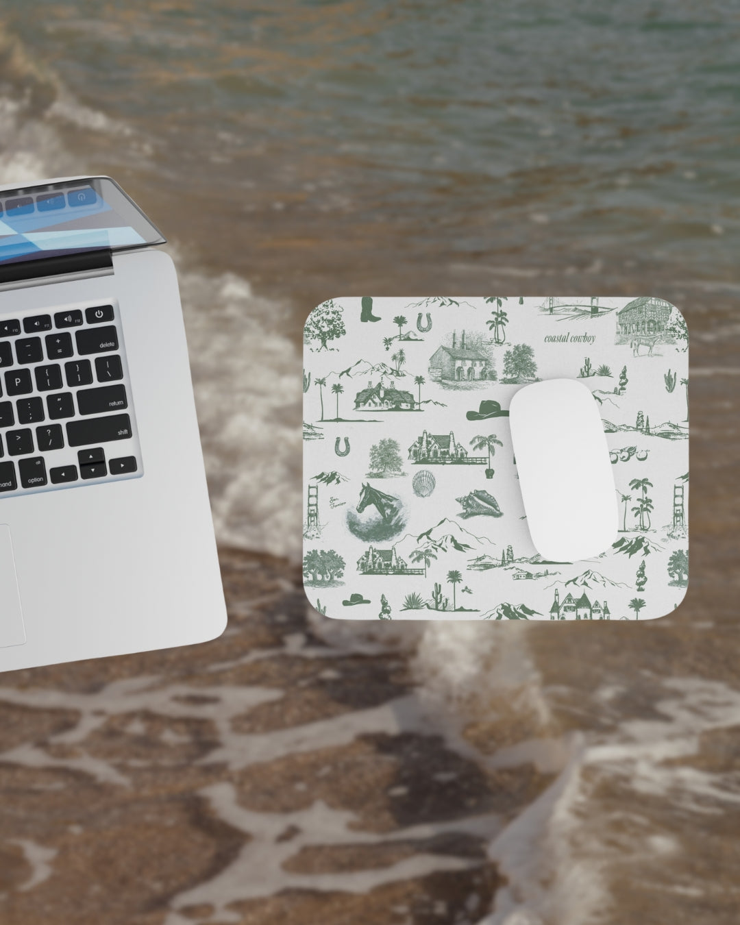 Mouse Pad - Green & Ivory Coastal Cowboy® Toile