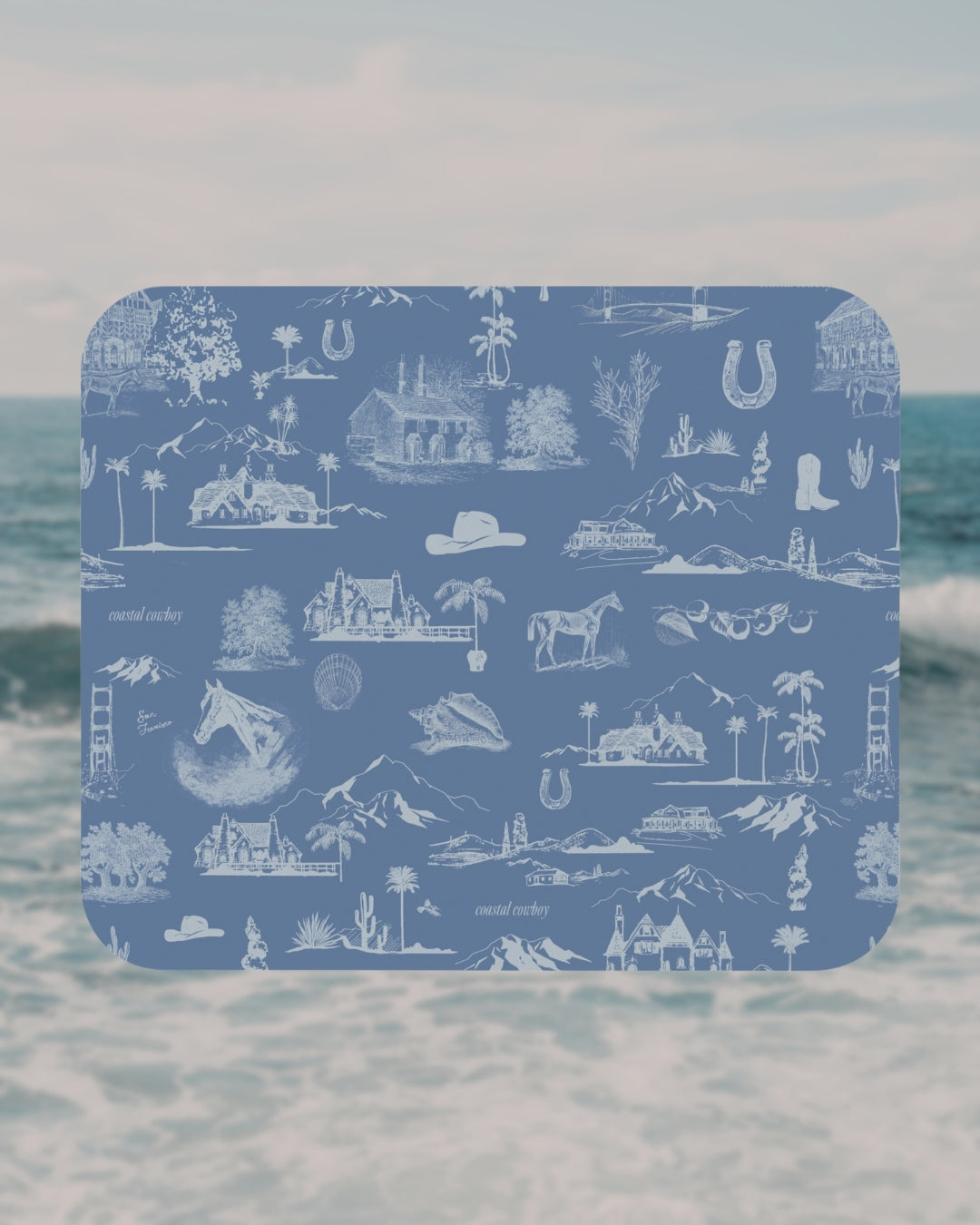 Mouse Pad - Navy Coastal Cowboy® Toile
