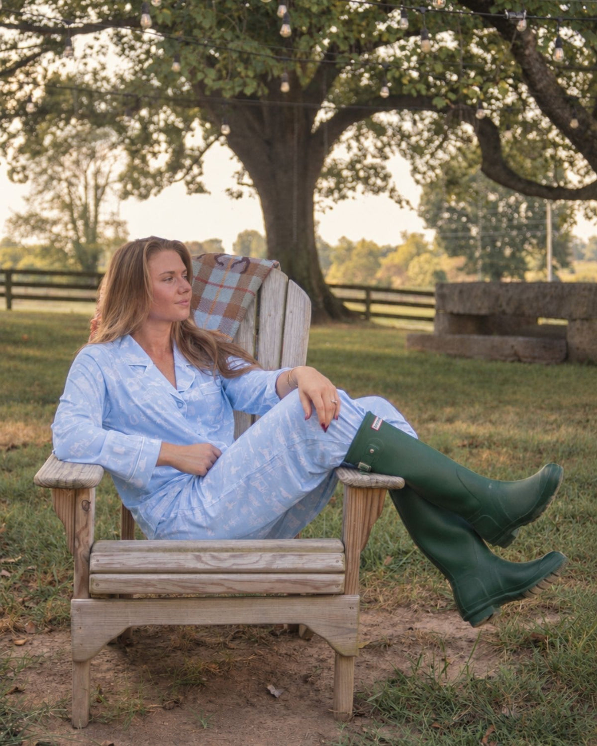 Western Toile Long Pajama Set
