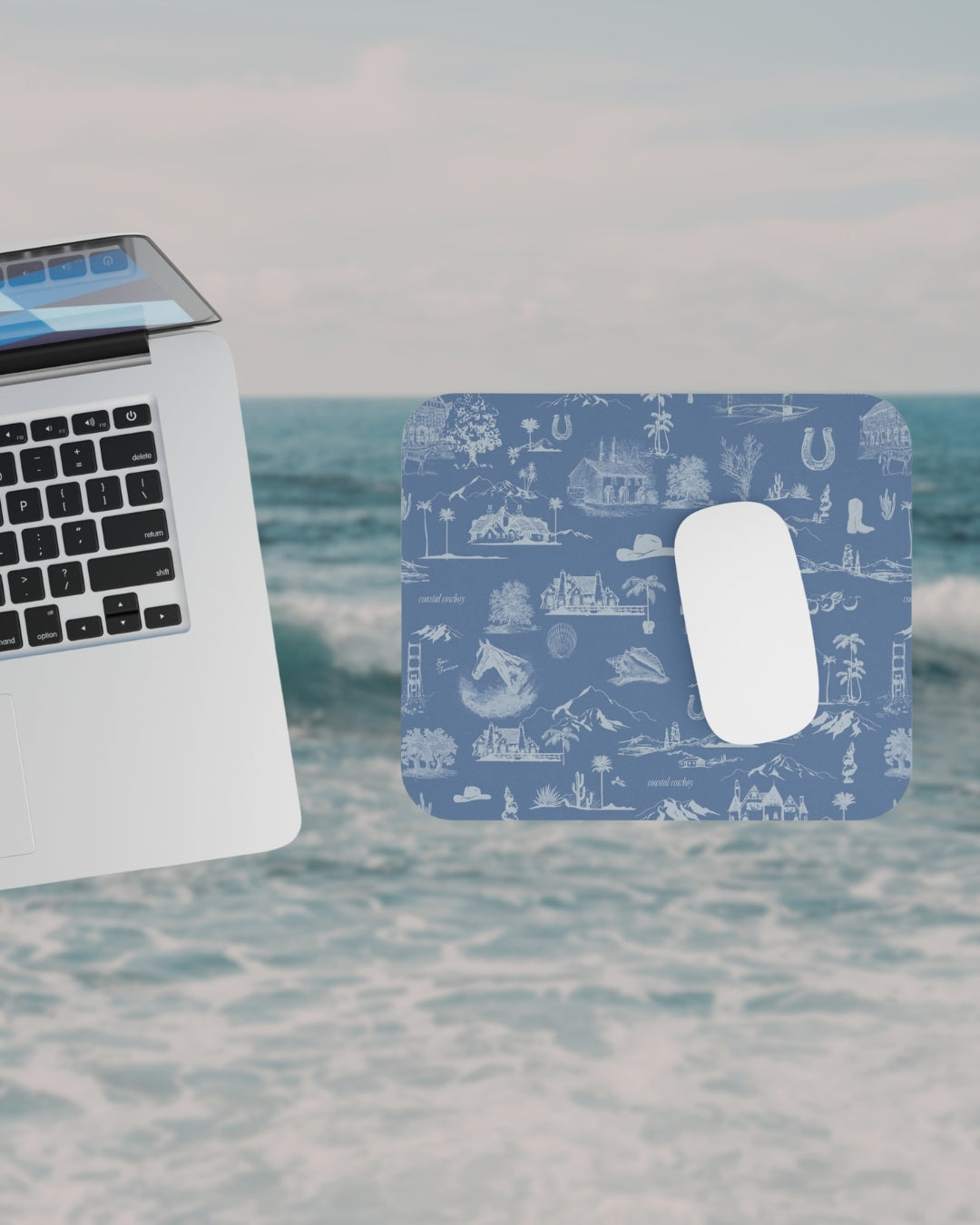 Mouse Pad - Navy Coastal Cowboy® Toile