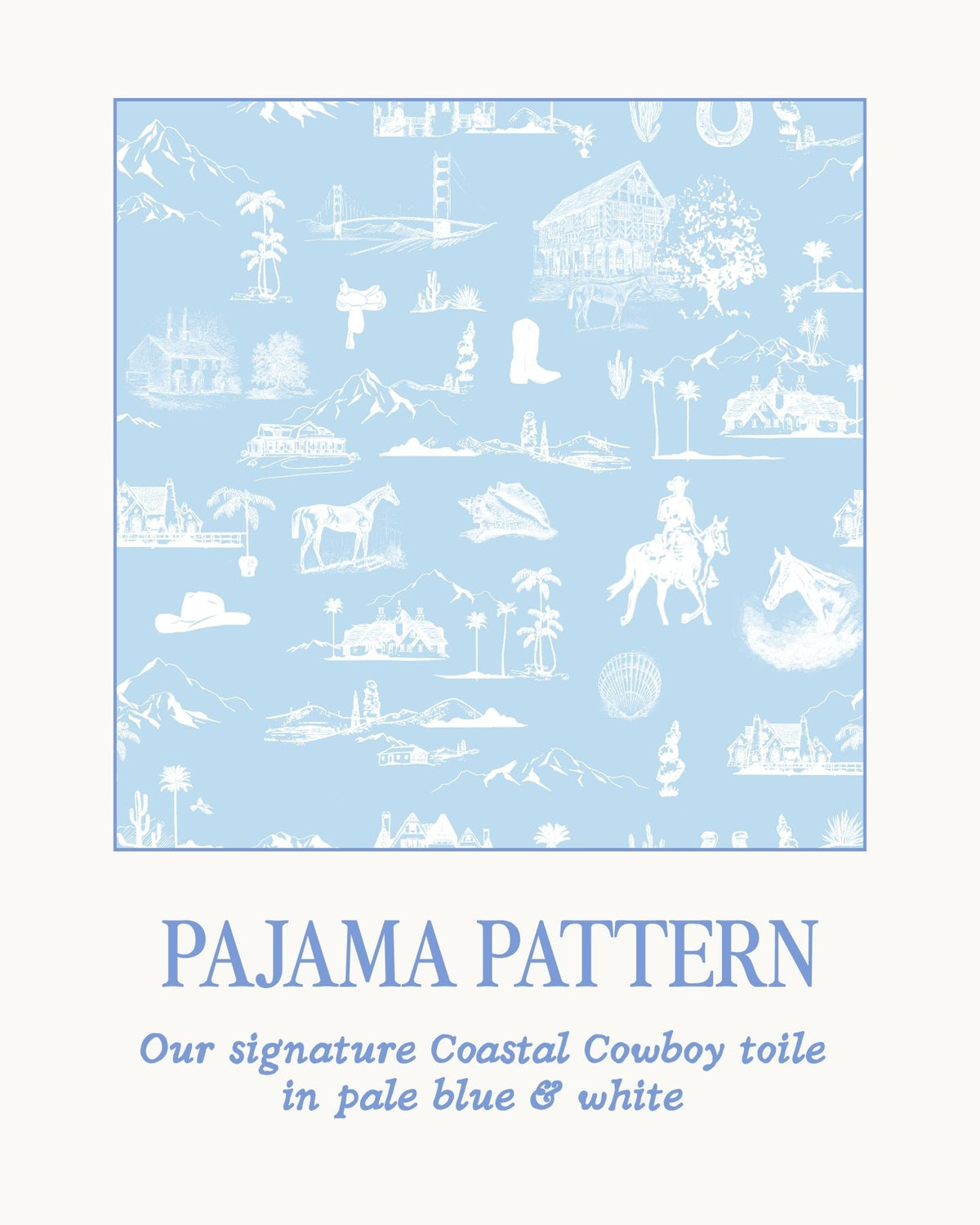 Western Toile Long Pajama Set