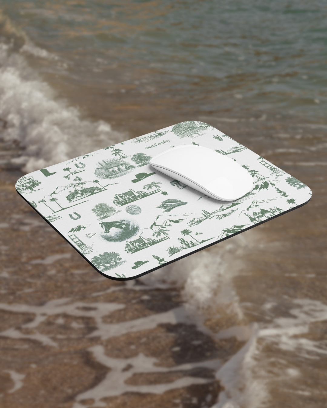 Mouse Pad - Green & Ivory Coastal Cowboy® Toile
