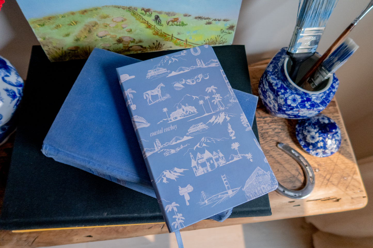 Toile Blue Coastal Cowboy Notebook