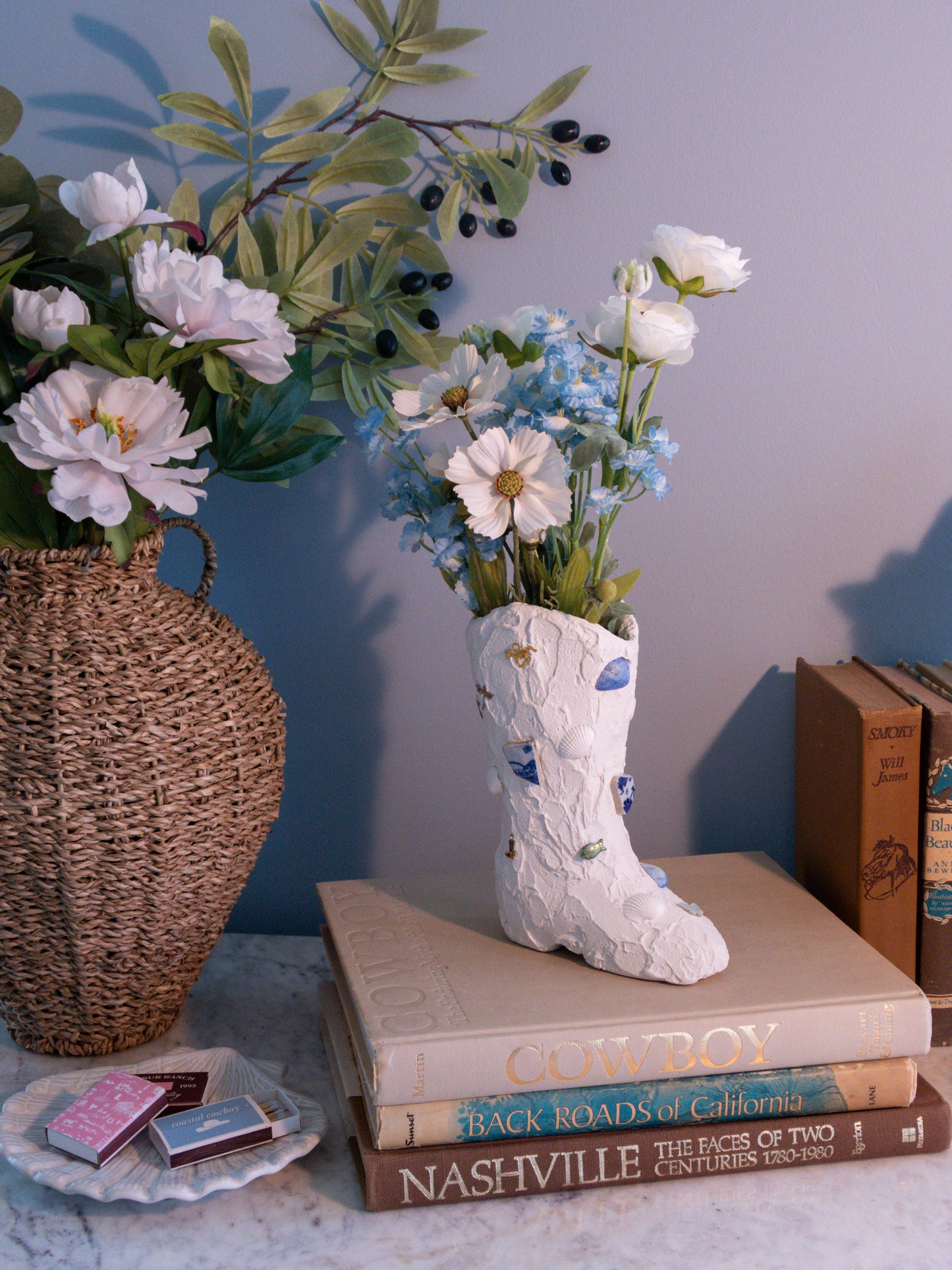 Beach Cowgirl Boot Vase
