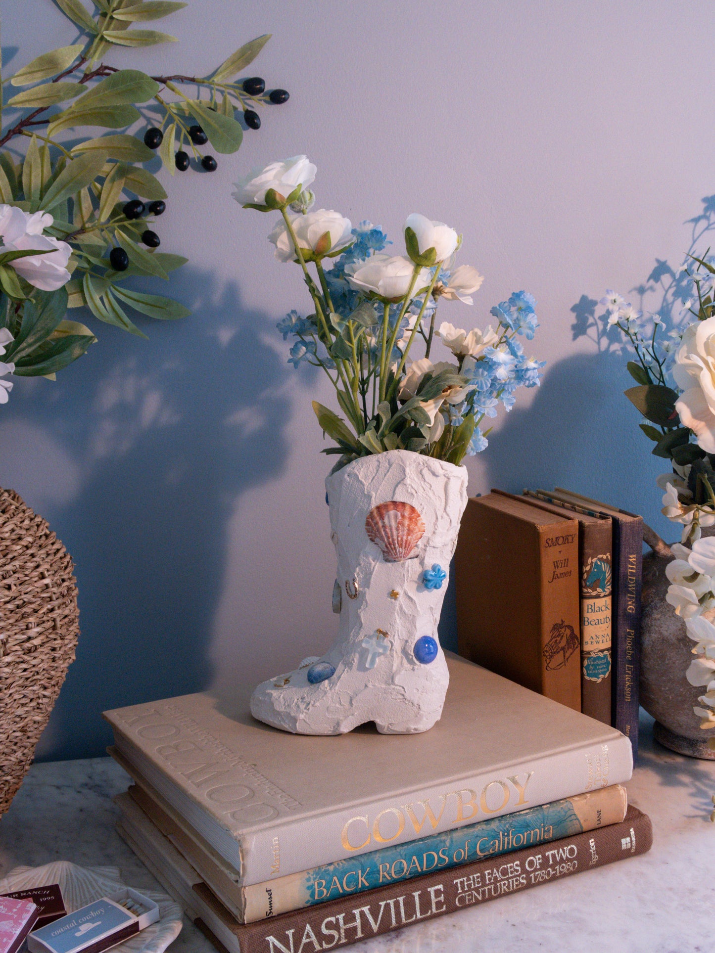 Beach Cowgirl Boot Vase