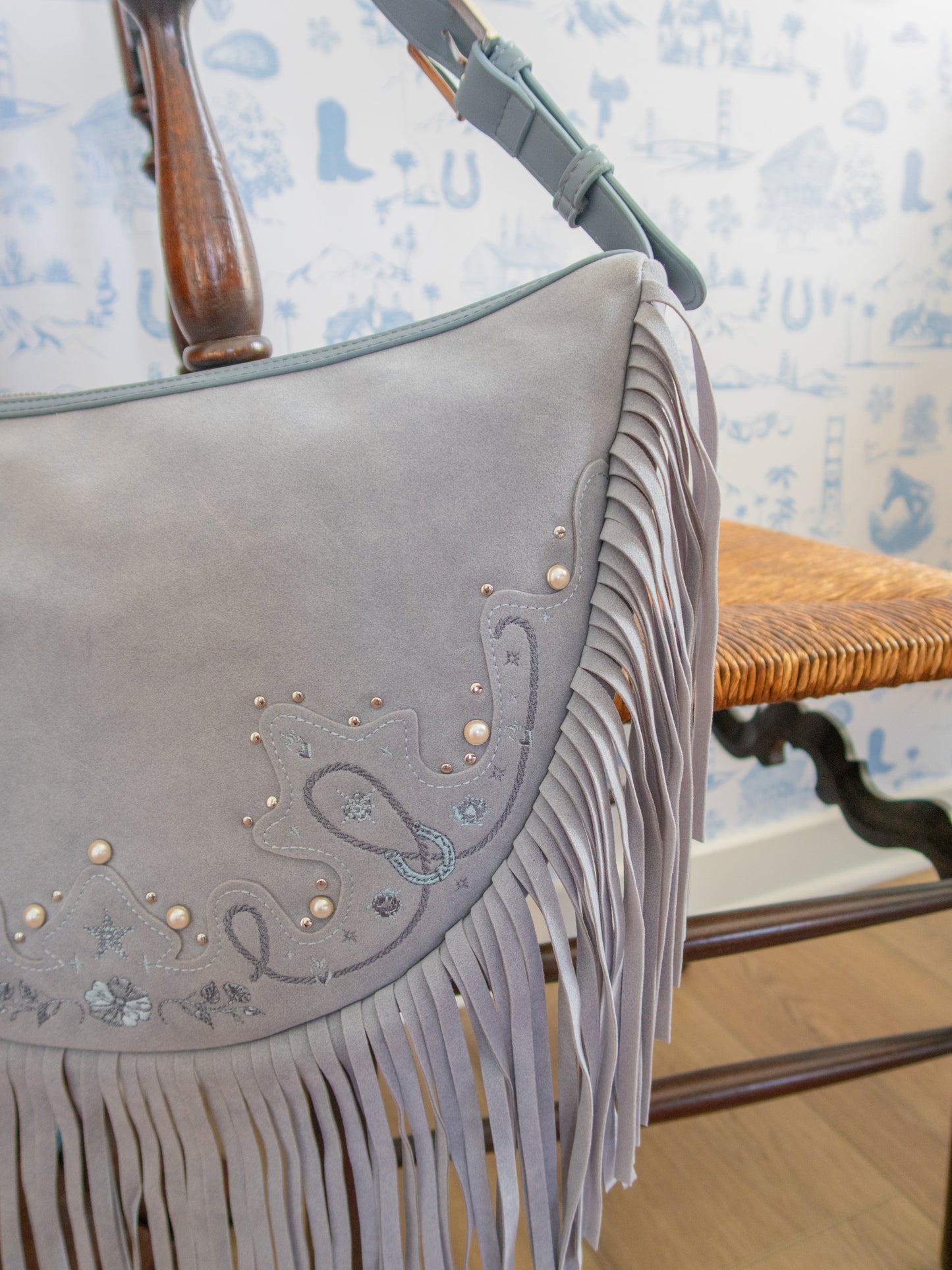 Blue Fringe Bag