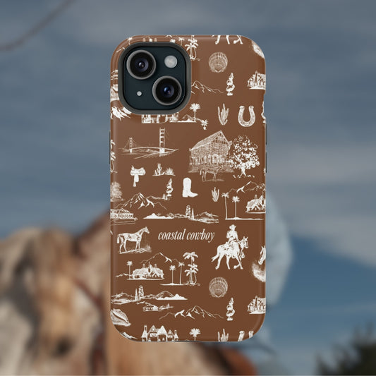 Saddle Brown Toile Phone Case