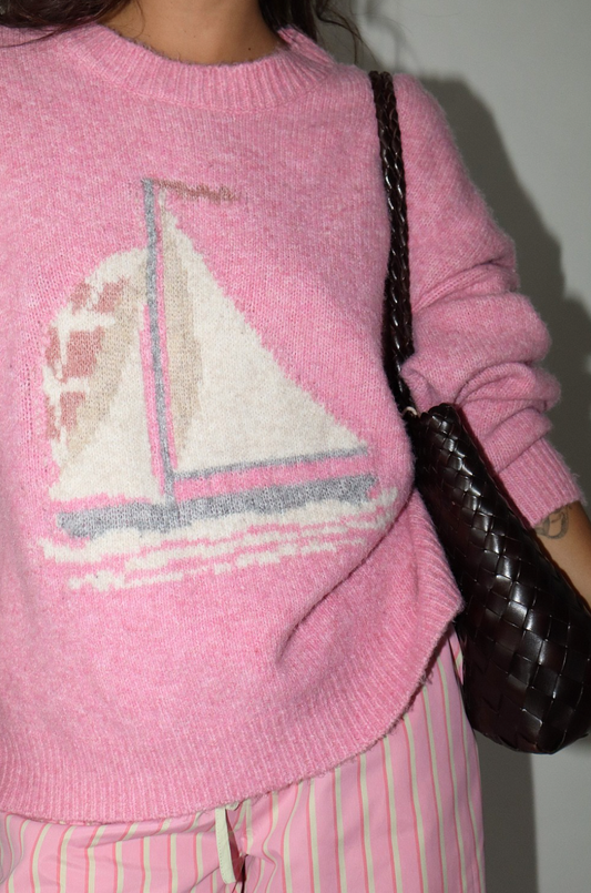 French Pink Sailing Sweater