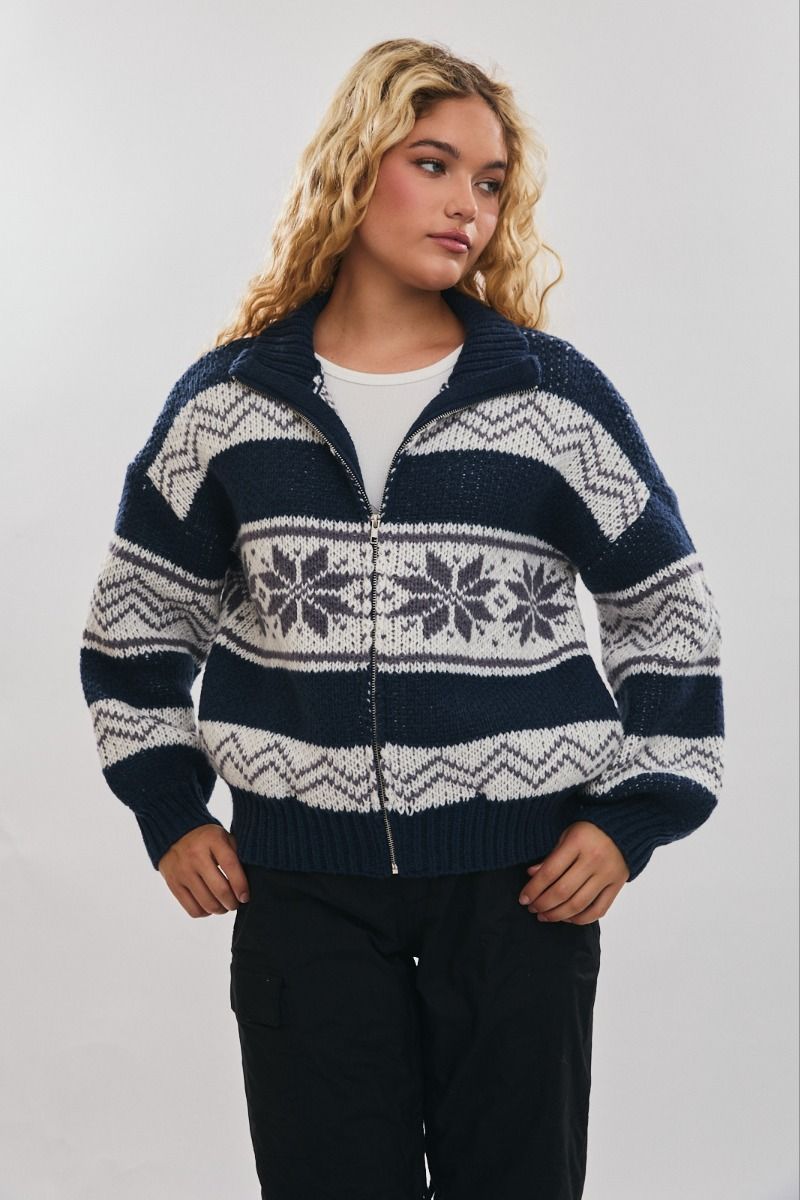 Fair Isle Zip Sweater